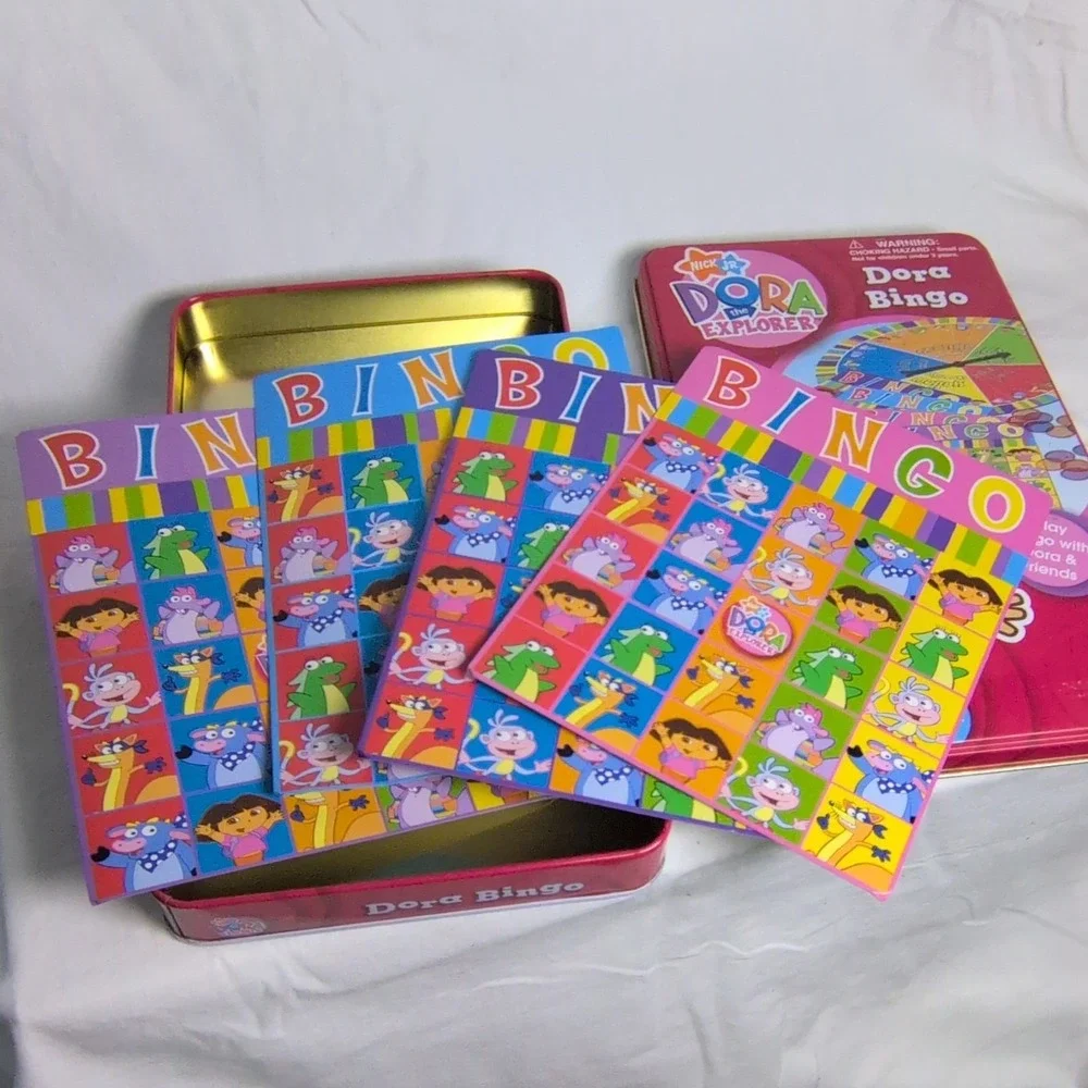 Nickelodeon Dora Bingo Children's Game Tin Box Cartoon & TV Character Ages 4+